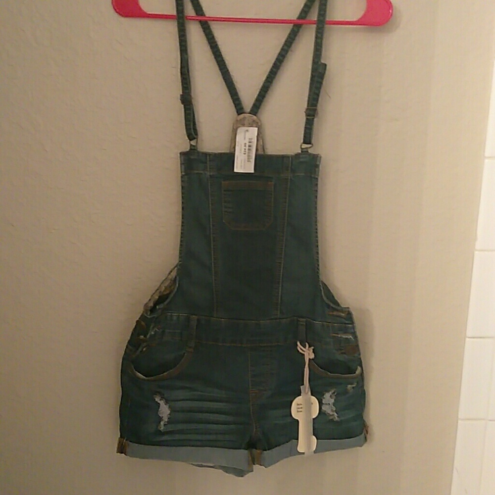 Distressed Denim Shortall